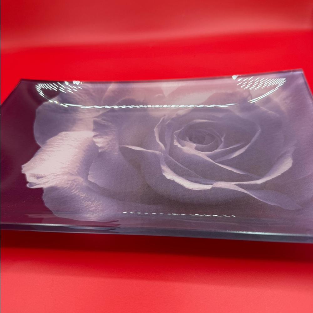 Elegant Rose Glass Tray